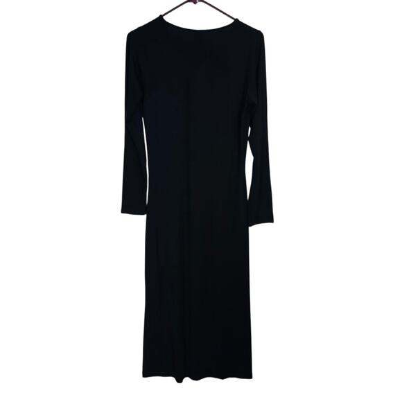 Rachel Pally Jolene Black Jersey Maxi Dress Lace Up Long Sleeve Size Large - Picture 3 of 7